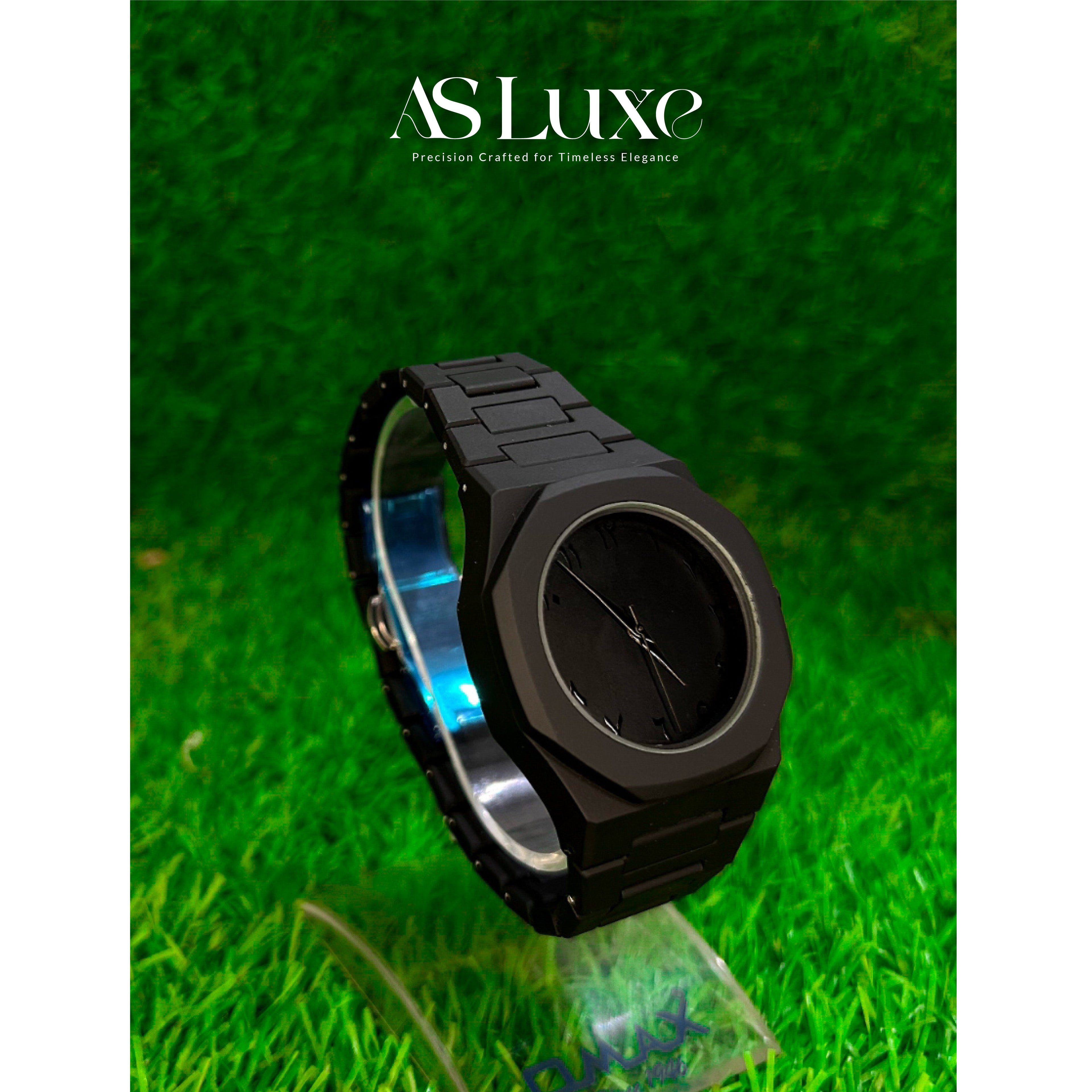 Black Aura Men’s Watch – Fiber Top Design & Modern Luxury Style